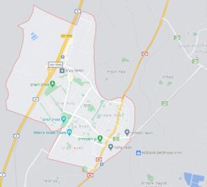 יבנה - תמונת מפה של העיר יבנה
